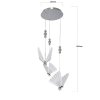 LIGHT PRESTIGE LAMPA WISZĄCA CHROM MOTYLE WAŻKI LED NOWOCZESNA LP-1715/3P CH