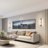 KINKIET CHROM SREBRNY SZKLANY GLAMOUR DO ŁAZIENKI SALONU SYPIALNI PIONOWY LIGHT PRESTIGE LORENZO LP-2960/1W CH PODWÓJNY