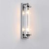 KINKIET CHROM SREBRNY SZKLANY GLAMOUR DO ŁAZIENKI SALONU SYPIALNI PIONOWY LIGHT PRESTIGE LORENZO LP-2960/1W CH PODWÓJNY