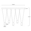 Lampa wisząca Toledo 5xGU10 czarna LP-432/5P BK