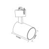 REFLEKTOR DO SZYNOPRZEWODU BIAŁY LIGHT PRESTIGE SNOW 1-FAZOWY 1xGU10 biały LP-731/1R WH
