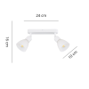 LAMPA SUFITOWA PLAFON SPOT REFLEKTOR BIAŁY SZKLANE KLOSZE LIGHT PRESTIGE MALTA LP-877/2W WH