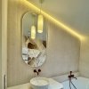 LAMPA WISZĄCA ZŁOTA Z BIAŁYM KLOSZEM GLAMOUR DO SALONU SYPIALNI JADALNI LIGHT PRESTIGE PIEGA LP-939/1P white