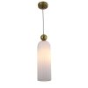 LAMPA WISZĄCA ZŁOTA Z BIAŁYM KLOSZEM GLAMOUR DO SALONU SYPIALNI JADALNI LIGHT PRESTIGE PIEGA LP-939/1P white
