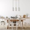LAMPA WISZĄCA BIAŁO ZŁOTA NOWOCZESNA NA LISTWIE NAD STÓŁ LIGHT PRESTIGE TIRANA  LP-945/3L WH