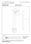LAMPA ZEWNĘTRZNA OGRODOWA SŁUPEK NOWOCZESNY LUCIDE DINGO 14881/70/31