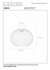 LAMPA CZARNO ZŁOTA METALOWA DRUCIANA LUCIDE DANZA 21128/40/02