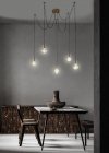 LAMPA WISZĄCA PAJĄK SPIDER Z MIEDZIANYMI OPRAWKAMI CORD 310100562 TRIO