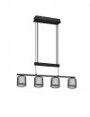 LAMPA WISZĄCA CZARNA Z ABAŻUREM MATERIAŁOWYM SO SALONU SYPIALNI BURTON 311400432 TRIO