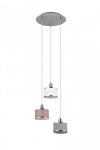 LAMPA WISZĄCA CHROM Z ABAŻUREM NAD STÓŁ DO JADALNI SALONU  KAPRUN 311630306 TRIO