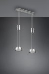 LAMPA WISZĄCA LED NIKIEL MATOWY NAD STÓŁ DO SALONU JADALNI KUCHNI NOWOCZESNA Z REGULOWANĄ WYSOKOŚCIĄ PODWÓJNA 3000K BARWA CIEPŁA FRANKLIN 326510207 TRIO