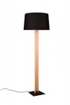 LAMPA CZARNA DREWNIANA Z CZARNYM ABAŻUREM RAHUL 447610232 TRIO