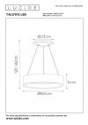 LAMPA WISZĄCA RING LED OBRĘCZ LUCIDE TALOWE 46400/42/31