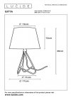 LAMPKA STOŁOWA NOCNA ZŁOTA LUCIDE GITTA 47500/81/17