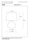 LAMPKA STOŁOWA NOCNA CERAMICZNA SZARA Z ABAŻUREM DO SALONU SYPIALNI  RAMZI 47506/81/38 RAMZI 47506/81/36