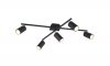 LAMPA SUFITOWA PLAFON CZARNY REGULOWANY REFLEKTORY DO POKOJU SYPIALNI SALONU MARLEY 612400532 TRIO