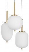 LAMPA WISZĄCA ZŁOTA NOWOCZESNA Z BIAŁYM KLOSZEM DO SALONU SYPIALNI KUCHNI JADALNI LUCES EXCLUSIVAS PILAR LE41761