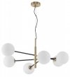 LAMPA WISZĄCA CZARNO ZŁOTA Z KULAMI KLOSZE KULE BIAŁE MLECZNE DO SALONU SYPIALNI LUCES EXCLUSIVAS PLATO LE41767