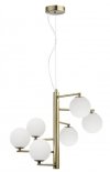 LAMPA WISZĄCA ZŁOTA MOSIĄDZ BIAŁE SZKLANE KULE DO SALONU SYPIALNI KUCHNI LUCES EXCLUSIVAS TALCA LE41793