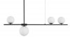 LAMPA WISZĄCA CZARNA KLOSZE KULE BIAŁE MLECZNE DO SALONU SYPIALNI LUCES EXCLUSIVAS TURBO LE41801