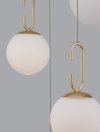 LAMPA WISZĄCA ZŁOTA SATYNA BIAŁA SZKLANA KULA KULE SZKLANE MLECZNE DO SALONU SYPIALNI KUCHNI LUCES EXCLUSIVAS YARA LE42732