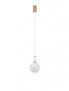 LAMPA WISZĄCA ZŁOTA SATYNA BIAŁA SZKLANA KULA KULE SZKLANE MLECZNE DO SALONU SYPIALNI KUCHNI LUCES EXCLUSIVAS YARA LE42733