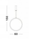 LAMPA WISZĄCA KOŁO RING PIONOWE DO SALONU JADALNI KUCHNI NAD STÓŁ LUCES EXCLUSIVAS AUTLAN LE42775