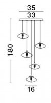 LAMPA WISZĄCA SZKLANA ZŁOTA NOWOCZESNA DO SALONU SYPIALNI KUCHNI LUCES EXCLUSIVAS NAYARIT LE42901