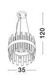 LAMPA WISZĄCA ZŁOTA KRYSZTAŁOWA GLAMOUR DO SALONU ŻYRANDOL ZŁOTY LUCES EXCLUSIVAS CHOLULA LE42907