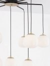 LAMPA WISZĄCA PAJĄK CZARNO ZŁOTA SZKLANE BIAŁE KLOSZE LUCES EXCLUSIVAS ADOBE LE43365