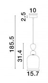 LAMPA WISZĄCA SZKLANA KOLOROWY KLOSZ LUCES EXCLUSIVAS BALAM LE43397