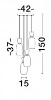 LUCES EXCLUSIVAS PERENE LE44468 LAMPA WISZĄCA KOLORWE KLOSZE