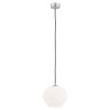 LAMPA WISZĄCA SZKLANA 20CM CZARNA CHROM Z BIAŁYM SZKLANYM KLOSZEM DO SALONU JADALNI KUCHNI NAD STÓŁ ARGON KALIMERA 4040