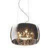 LAMPA WISZĄCA KRYSZTAŁOWA SZKLANA Z KRYSZTAŁKAMI W STYLU GLAMOUR DO SALONU SYPIALNI CHROM SMOKY P0076-05L-F4FZ CRYSTAL ZUMALINE