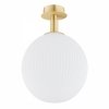 LAMPA SUFITOWA PLAFON ZŁOTY MOSIĄDZ SZCZOTKOWANY KULA BIAŁA 25CM GLAMOUR DO SALONU POKOJU KUCHNU ŁAZIENKI ARGON PALOMA 8505