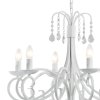 ŻYRANDOL ŚWIECZNIKOWY BIAŁY Z KRYSZTAŁKAMI GLAMOUR DO SALONU SYPIALNI ARGON DIADEMA 2561 