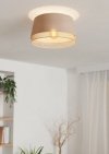 EGLO TABLEY 43974 LAMPA SUFITOWA PLAFON NATURAL BOHO EKO VINTAGE ABAŻUR Z NATURALNEJ TKANINY Z DREWNEM
