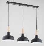 ALFA SOSNOWSCY GOXA BLACK 62387 LAMPA WISZĄCA METALOWA CZARNA Z DREWNEM LOFT W STYLU INDUSTRIALNYM NA LISTWIE