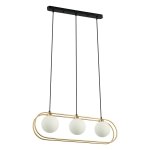 ITALUX GROSETTA PND-53423-3-GD LAMPA WISZĄCA ZŁOTO CZARNA SZKLANE BIAŁE KLOSZE 