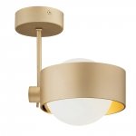 LAMPA SUFITOWA ZŁOTA SPOT REFLEKTOR KULA BIAŁA NOWOCZESNA DO POKOJU SALONU SYPIALNI ŁAZIENKI IP44 HERMETYCZNA ARGON MASSIMO PLUS 8568