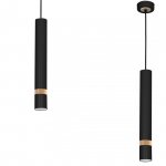 MILAGRO Lampa wisząca JOKER BLACK/WOOD 1xGU10