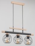 ALFA SOSNOWSCY TRENDY BASKET 62234 LAMPA WISZĄCA METALOWA CZARNA DRUCIANA Z DREWNEM