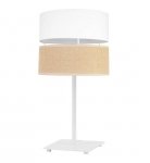 Lampka stołowa JUTA, z abażurem, biało-beżowa, jedno źródło światła, E27 LIGHT HOME