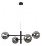 Lampa sufitowa VICENZA, czarny żyrandol loft, elegancki, grafitowe klosze kule, E14