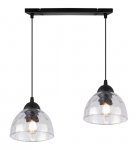 Lampa wisząca VENICE, żyrandol, sufitowa, podwójna, ozdobne bezbarwne szklane półkule