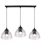Lampa sufitowa VENICE, wisząca, potrójny żyrandol listwa ze szklanymi kloszami, styl loftowy