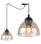 Lampa sufitowa VENICE, wisząca, czarny pająk, miodowy, szklany, do kuchni, salonu, łazienki