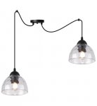 Lampa sufitowa VENICE, wisząca, czarny żyrandol typu pająk, loft, przezroczyste szkło, misa
