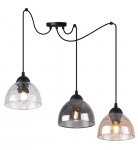 Lampa wisząca VENICE, sufitowa, czarny żyrandol typu pająk, wielokolorowe szklane misy, loft