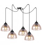 Lampa wisząca VENICE, sufitowa, czarny żyrandol typu pająk, miodowy, szklany, nowoczesny